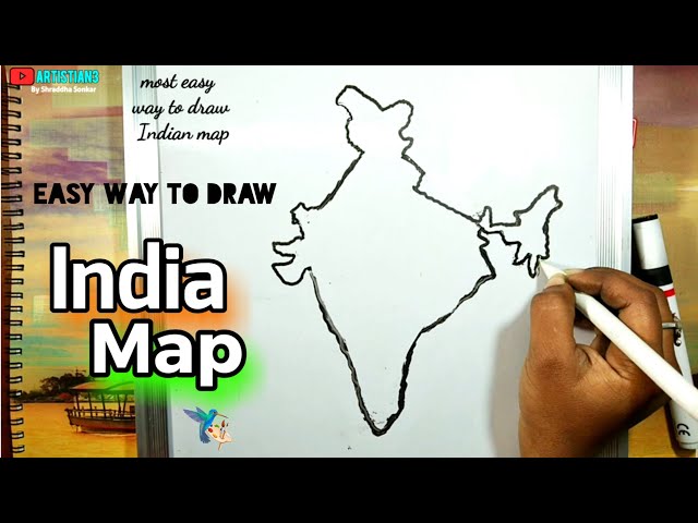 Independence day drawing with colour pencils || step by step India map  drawing || 15 August drawing | #Independenceday #15august #Drawing #art |  By DrawingneeluFacebook